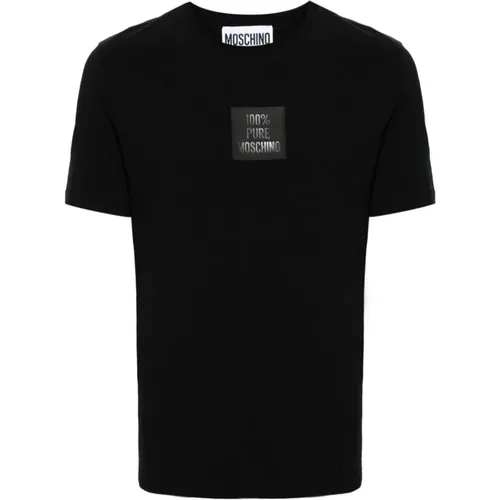 Schwarze T-Shirts und Polos , Herren, Größe: XL - Moschino - Modalova