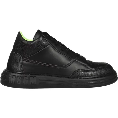 Niedrige Ledersneakers , Herren, Größe: 41 EU - MSGM - Modalova