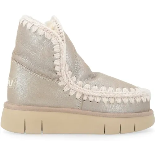 Eskimo Bounce Lederstiefel Stein Metallic , Damen, Größe: 40 EU - Mou - Modalova