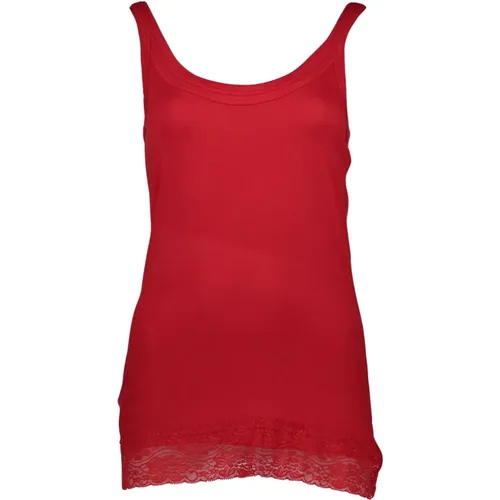 Rotes Spitzen Tank Top , Damen, Größe: XS - Silvian Heach - Modalova