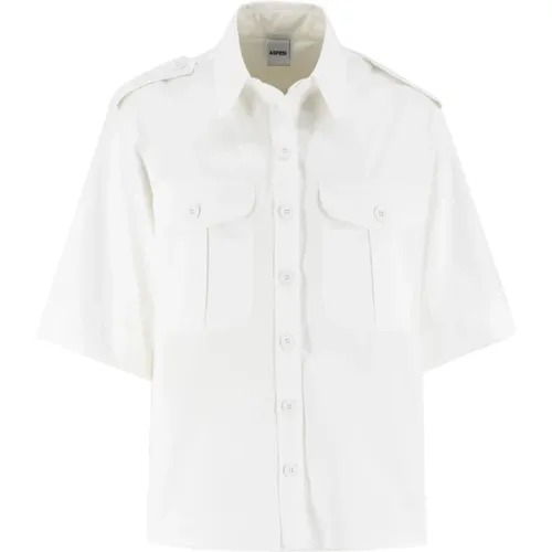 Womens Clothing Shirts Bianco/ Ss24 , female, Sizes: S, M - Aspesi - Modalova