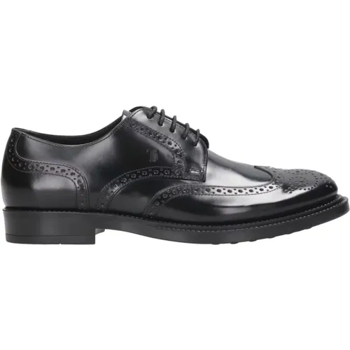 Schwarze Leder Derby Schuhe , Herren, Größe: 44 EU - TOD'S - Modalova