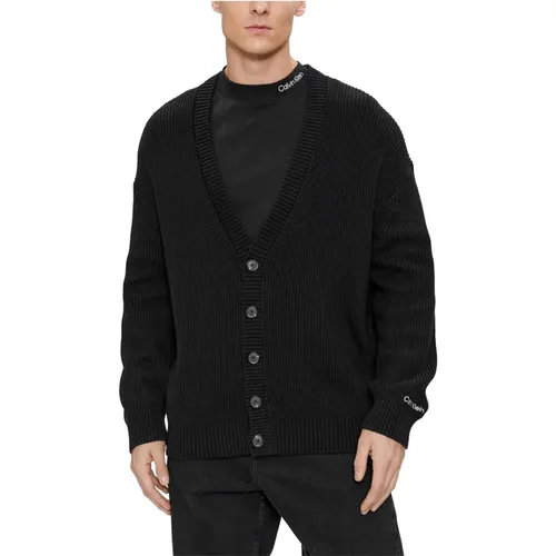 Transitional Cotton Cardigan , male, Sizes: L, XL, M, S - Calvin Klein Jeans - Modalova