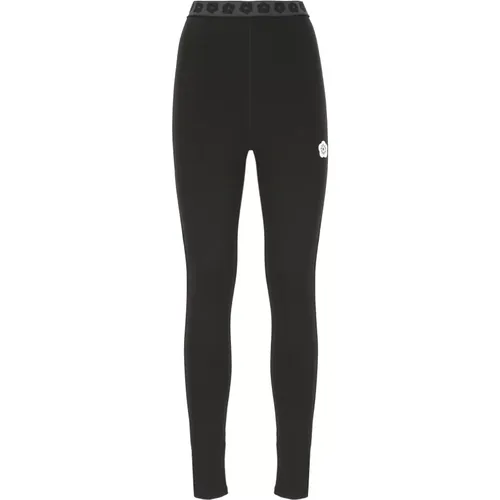 Schwarze Baumwollhose Elastischer Bund Logo - Kenzo - Modalova