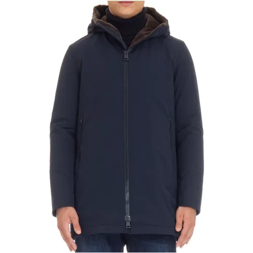 Blaue Parka mit Verstellbarer Kapuze - Herno - Modalova