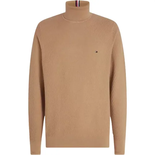 Rechteckige Struktur Rollkragenpullover , Herren, Größe: 2XL - Tommy Hilfiger - Modalova