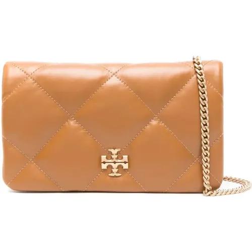 Diamond Quilted Leather Shoulder Bag , female, Sizes: ONE SIZE - TORY BURCH - Modalova