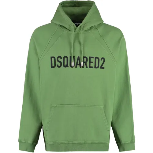 Geprägter Baumwollhoodie , Herren, Größe: 2XL - Dsquared2 - Modalova