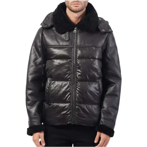 Hybrid Puffa Jacke in Jet , Herren, Größe: L - Guess - Modalova