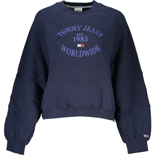 Blaues Damen Rundhals-Sweatshirt , Damen, Größe: L - Tommy Hilfiger - Modalova