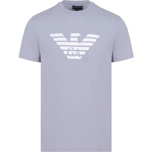 Eagle Branded Tcotton T Shirt Size: S, colour: Grey , male, Sizes: M, L, 2XL, S - Emporio Armani - Modalova