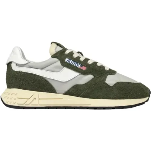 Grüne & Weiße Nylon Wildleder Sneakers , Herren, Größe: 40 EU - Autry - Modalova