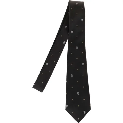Silk Embroidered Pattern Tie , male, Sizes: ONE SIZE - alexander mcqueen - Modalova