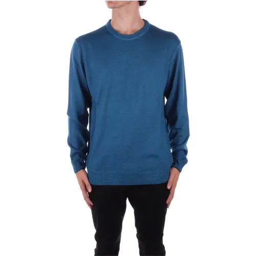 Turquoise Logo Front Sweater , male, Sizes: M, XL, L, S - Woolrich - Modalova