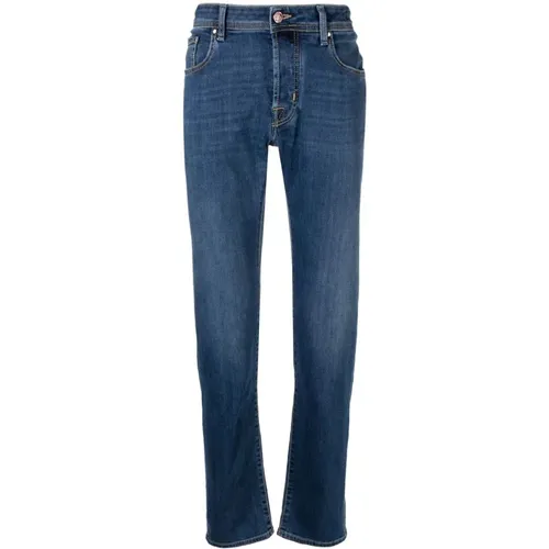 Bandana Slim Fit Indigo Jeans , male, Sizes: W34, W32, W33 - Jacob Cohën - Modalova