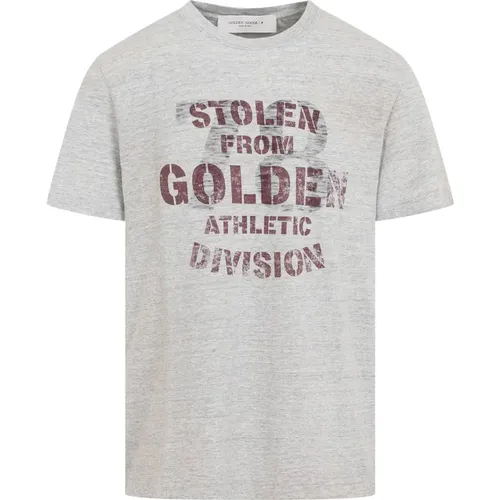 Modern Grey T-shirt with Vintage Print , male, Sizes: M, S, XL - Golden Goose - Modalova