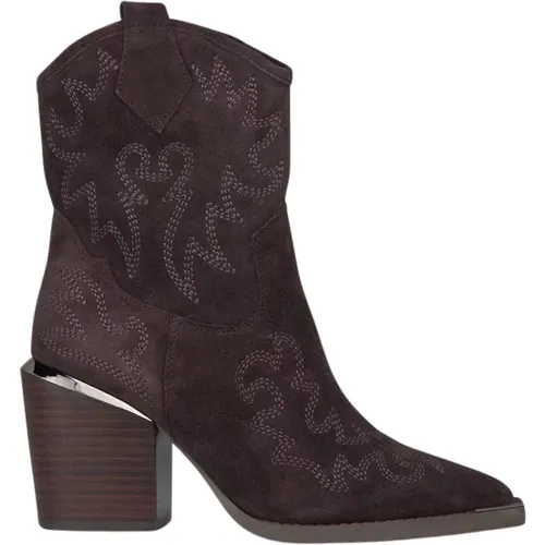 Embroidered Heel Cowboy Boots , female, Sizes: 2 UK, 6 UK, 4 UK, 7 UK, 5 UK, 3 UK, 8 UK - Alma en Pena - Modalova