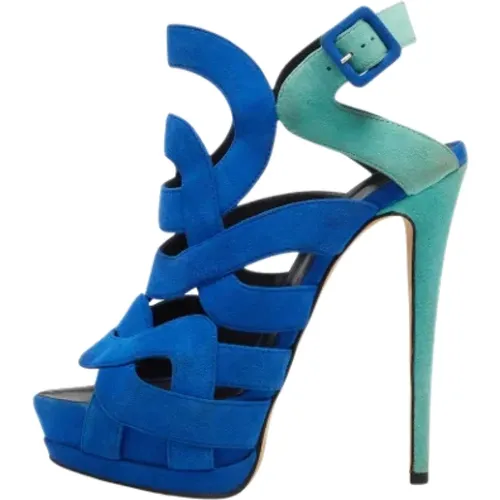 Pre-owned Suede sandals , female, Sizes: 5 1/2 UK - Giuseppe Zanotti Pre-owned - Modalova