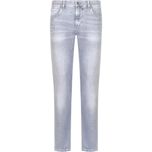 Graue Baumwoll Elastan Jeans Jsmxc110Nt , Damen, Größe: W32 - 7 For All Mankind - Modalova