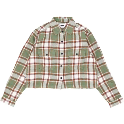 Checked Flannel Shirt Long Sleeve , female, Sizes: S, XS, M - Obey - Modalova