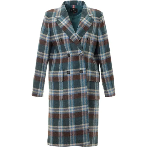 Green Check Pattern Long Coat , female, Sizes: M, 3XL, XS - Paul Smith - Modalova