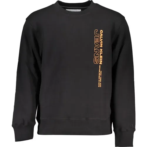 Schwarzer Sweatshirt mit Langen Ärmeln und Logo , Herren, Größe: M - Calvin Klein - Modalova