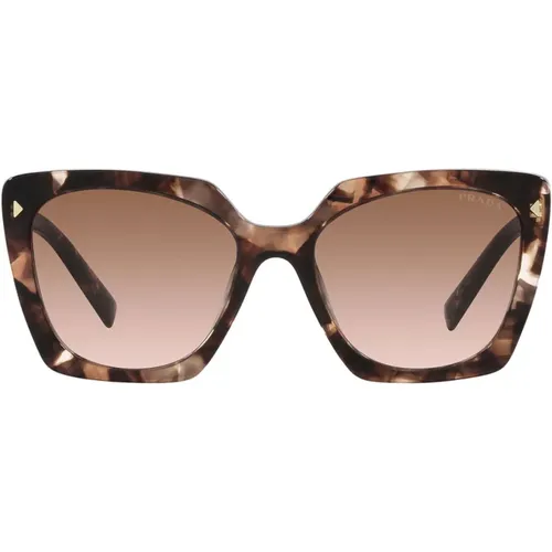 Quadratische Sonnenbrille in karamellfarbenem Schildpattmuster , unisex, Größe: 54 MM - Prada - Modalova