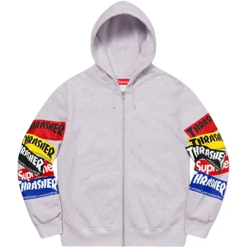 Limitierte Auflage Multi Logo Zip Up Hoodie , Herren, Größe: L - Supreme - Modalova