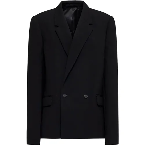 Schwarzer Doppelreihiger Woll-Blazer - WARDROBE.NYC - Modalova