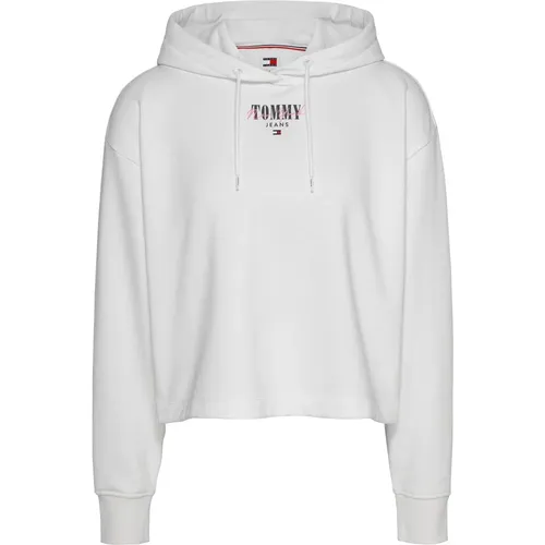 Weiße Pullover mit Frontdruck , Damen, Größe: M - Tommy Jeans - Modalova