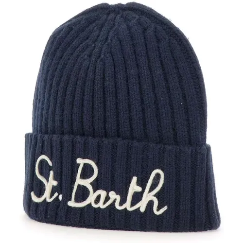 Navy Wool Cashmere Cap , male, Sizes: ONE SIZE - MC2 Saint Barth - Modalova