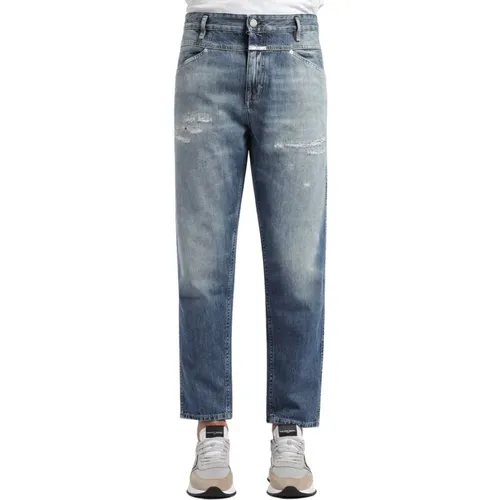 Wide Leg and Slim Fit Eco-Denim Jeans with Distressed Details , male, Sizes: W30 - closed - Modalova