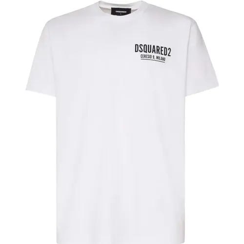 Cotton T-shirt Round Collar Short Sleeves , male, Sizes: XL, L, M, 2XL, S - Dsquared2 - Modalova