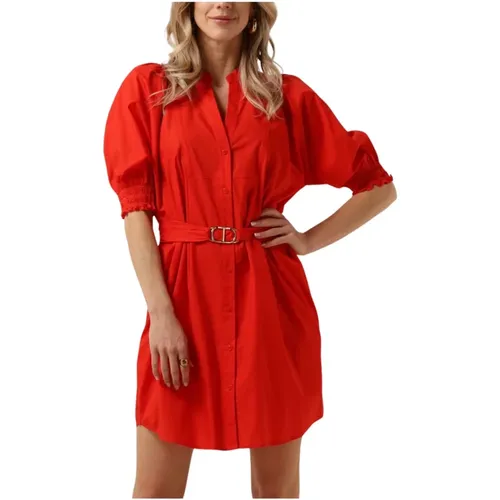 Rotes Sommer Gewebtes Kleid , Damen, Größe: 2XS - Twinset - Modalova