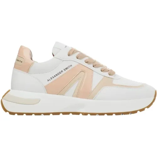 Weiße Licht Pfirsich Runner Sneakers , Damen, Größe: 38 EU - Alexander Smith - Modalova