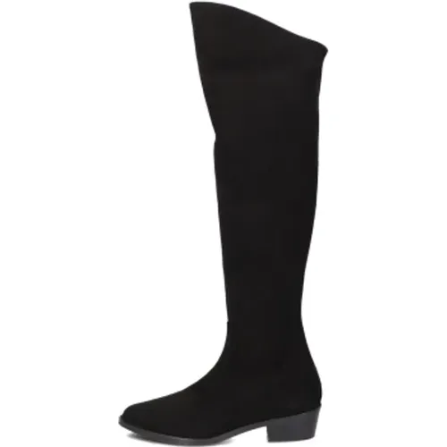 Schwarze Lederstiefel für Damen , Damen, Größe: 37 EU - Notre-v - Modalova