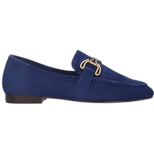 Suede Loafer with Golden Buckle , female, Sizes: 7 UK, 5 UK, 4 UK, 3 UK - Bibi Lou - Modalova