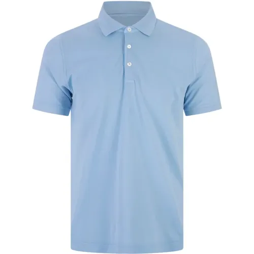 Blaues Poloshirt Kurzarm , Herren, Größe: 4XL - Fedeli - Modalova