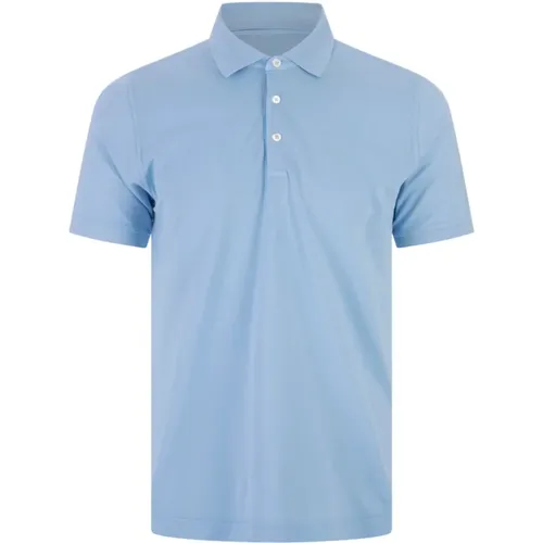 Blaues Poloshirt Kurzarm , Herren, Größe: L - Fedeli - Modalova