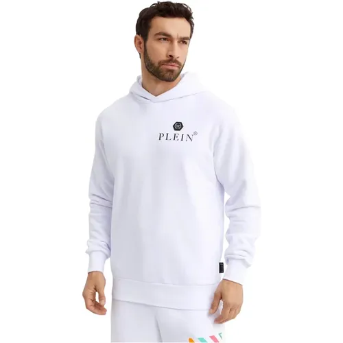 Weiße Kapuzenpullover mit Logoaufdruck - Philipp Plein - Modalova