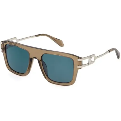 Blaue Linse Glänzend Braun Sonnenbrille , unisex, Größe: 53 MM - Just Cavalli - Modalova