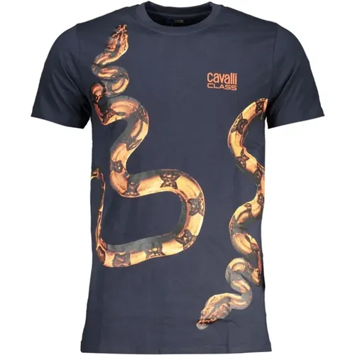 Print Logo Round Neck T-Shirt , male, Sizes: L, 2XL, M, XL - Cavalli Class - Modalova