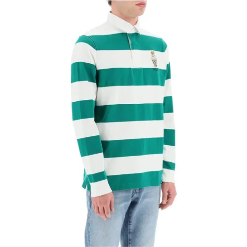 Striped Long-Sleeved Polo with Iconic Embroidery , male, Sizes: S - Polo Ralph Lauren - Modalova