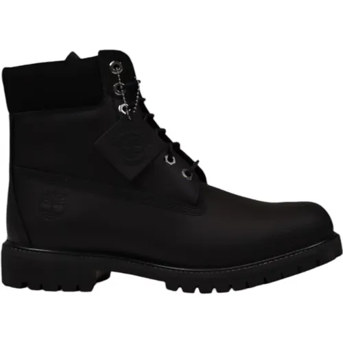 Schwarze Leder Herrenstiefel mit Gummisohle , Herren, Größe: 42 EU - Timberland - Modalova