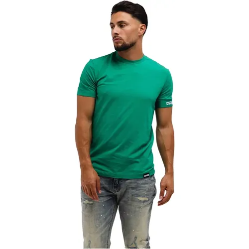 Grünes Rundhals-T-Shirt Herren , Herren, Größe: XL - Dsquared2 - Modalova