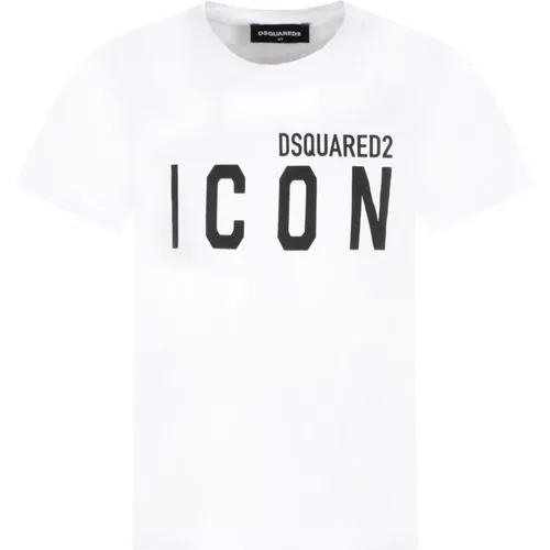 Weißes Baumwoll-T-Shirt mit Logo - Dsquared2 - Modalova