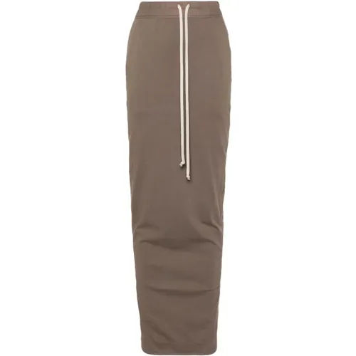 Grey Skirt Elasticated Drawstring Rear Slit , female, Sizes: S - Rick Owens - Modalova