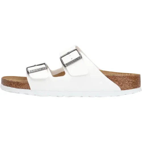 Weiße Arizona Birko-flo Slippers , Damen, Größe: 42 EU - Birkenstock - Modalova