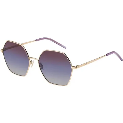 Gold Copper Frame Burgundy Sunglasses , unisex, Sizes: 57 MM - Boss - Modalova