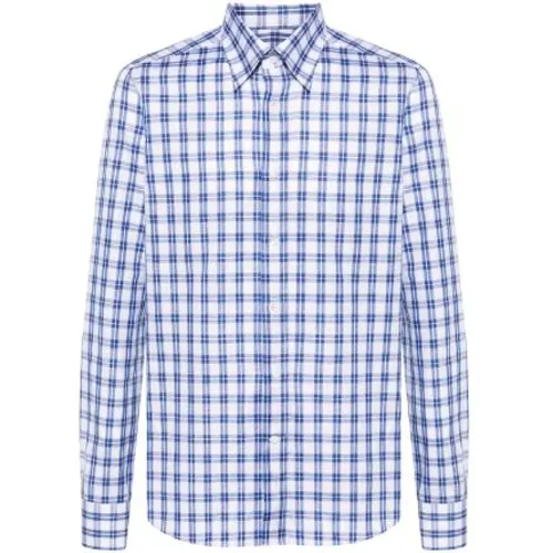 Flame Checkered Shirt , male, Sizes: L, 5XL, 3XL - Canali - Modalova